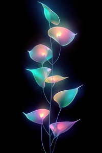 Fantasy plant background light neon.