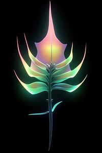 Fantasy plant neon art illustration.