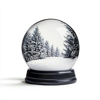 A snow globe ornament photography trees wonderland.