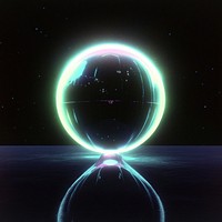 Sphere space neon illustration.