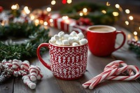 Cup of hot chocolate with marshmallows christmas coffee mug.