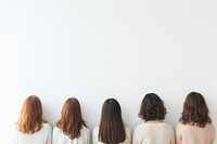 Casual group of woman women back background.