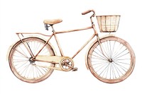 Vintage bicycle illustration watercolor bike.