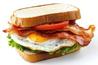 Real bacon sandwich egg tomato white.