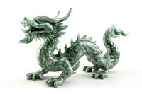 Jade chinese dragon jade statue accessories.