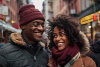 Black couple laughing clothing portrait person.