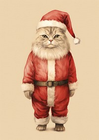 A cat costumes wearing christmas theme animal human art.