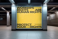 Labor union rights awareness poster mockup