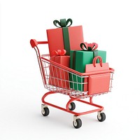 Coquette christmas shopping cart gifts boxes gift boxes.