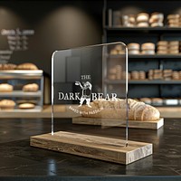 Bakery counter acrylic sign mockup psd design