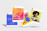 Colorful music streaming social media post design