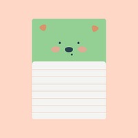 Cute bear sticky notes illustration