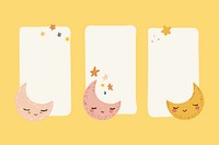 Cute paper notes illustration vector set