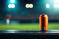 Cold beverage can in stadium