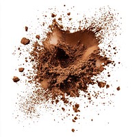 Scattered cocoa powder on white