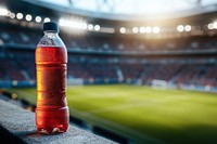 Refreshing drink at football stadium