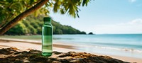 Plastic water bottle nature ocean beach.