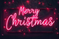 Festive neon Merry Christmas sign