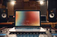 Music studio with laptop