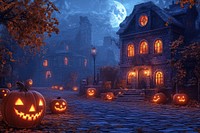 Halloween night background halloween architecture cobblestone.