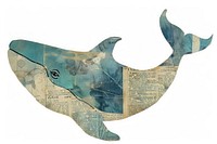 Whale shape collage cutouts animal paper blue.