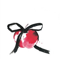 Apple illustration painting ribbon.