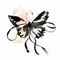 Butterfly illustration white art.