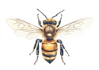 Flying Bee bee illustration watercolor.