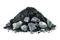 Pile of black soil and rock rocks illustration watercolor.