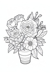 Bouquet art illustration drawing.