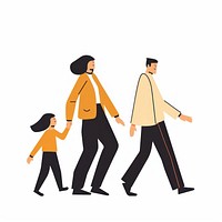 Happy family walking illustration together person.