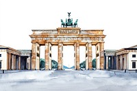 The Brandenburg Gate in Berlin illustration brandenburg watercolor.