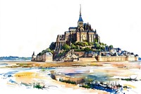 Mont-Saint-Michel architecture illustration saint-michel.