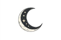 A half moon illustration celestial night.