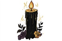 A candle illustration flame black.