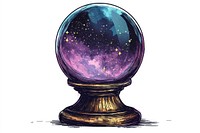 A crystal ball art illustration universe.