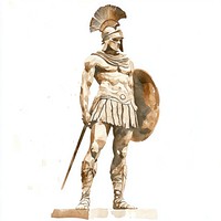 An ancient greek Warrior art person human.