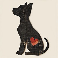 Ephemera paper puppy vintage animal heart.