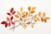 Autumn leaves branch embroidery leaf handcrafted.