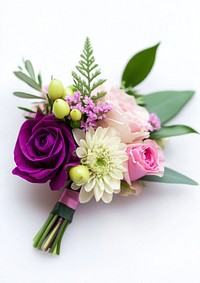 Ladies Buttonhole Wedding Corsage flower wedding purple.