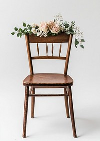 Wedding chair decorated with flowers furniture wedding simple.