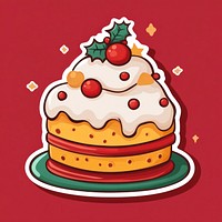 Christmas cake sticker christmas dessert icing.