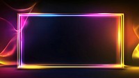 Background with Christmas night and wide rectangular frame abstract glowing lights.