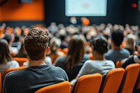 Business conference audience hall presentation.