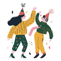 New year celebration illustration clothing hats.