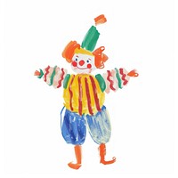 Clown illustration whimsical entertainment.