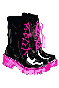 Gothic fashion boots illustration footwear shoes.