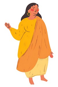 Happy Indian mom illustration woman traditional.