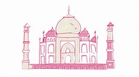 Taj Mahal - India architecture illustration minimalist.