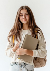 Young girl student smiling happy.